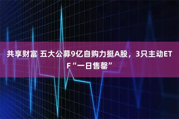 共享财富 五大公募9亿自购力挺A股，3只主动ETF“一日售罄”